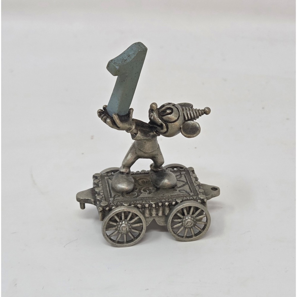 Hudson Pewter Mickey Mouse Birthday Train Number 1 Figurine Vintage Disney USA